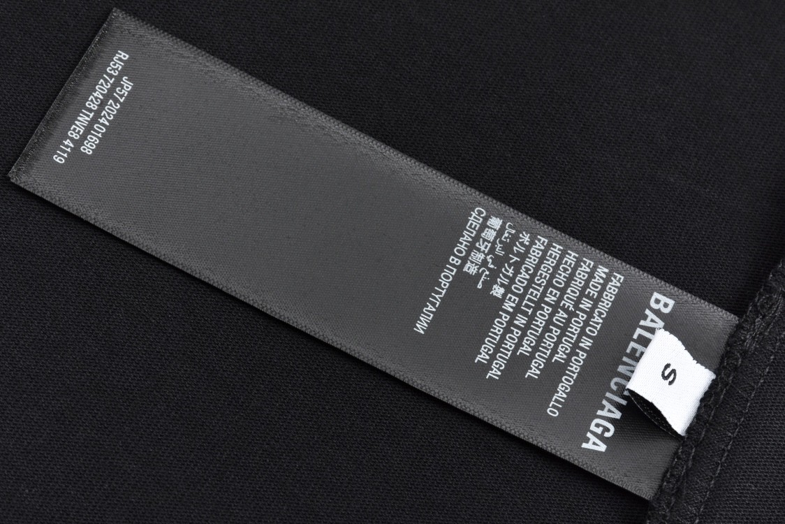 Balenciaga 巴黎世家 3B字母logo刺绣圆领短袖 T恤 夏季 黑色 802038TMVA51070