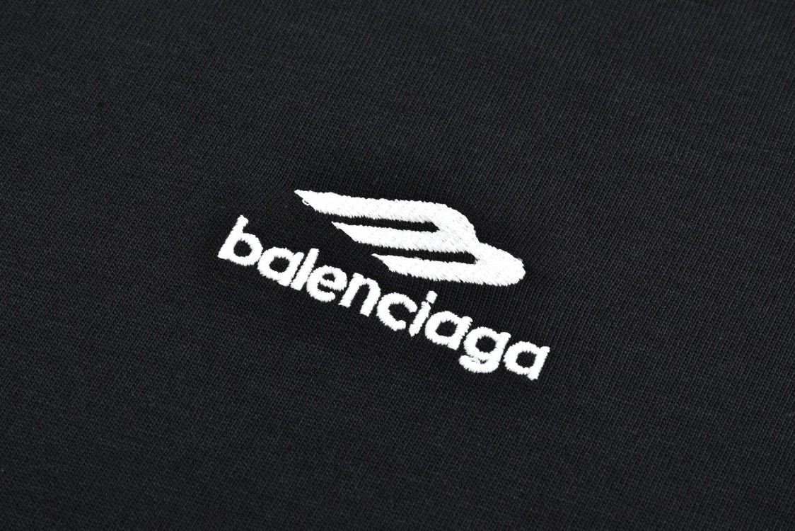 Balenciaga 巴黎世家 3B字母logo刺绣圆领短袖 T恤 夏季 黑色 802038TMVA51070