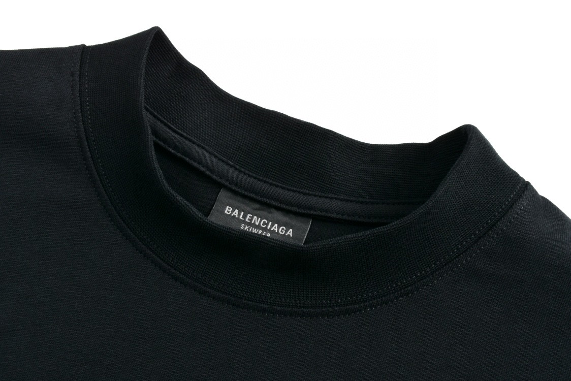 Balenciaga 巴黎世家 3B字母logo刺绣圆领短袖 T恤 夏季 黑色 802038TMVA51070
