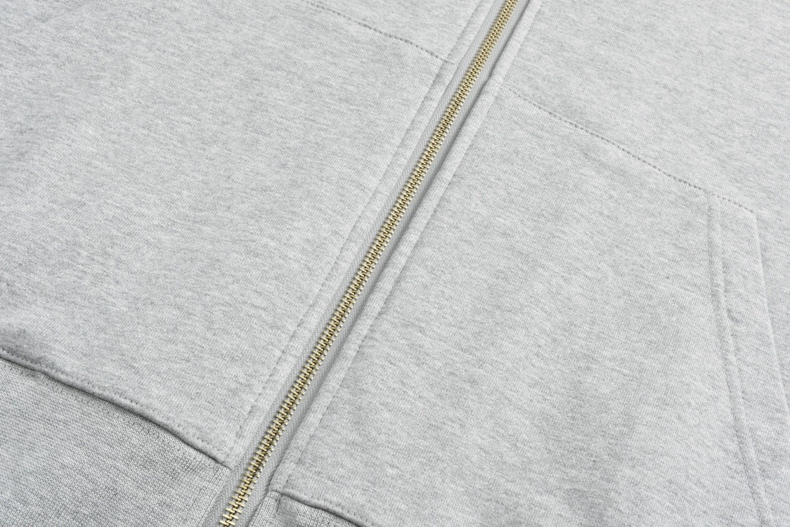 MIU MIU 缪缪 字母logo徽标抽绳拉链连帽卫衣 长袖 外套 灰色 MJL023-15AU-F0031-S-OOO