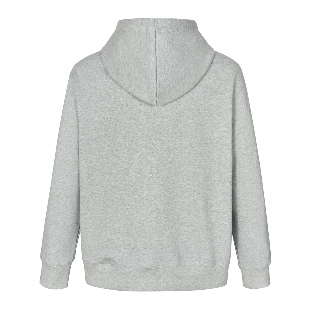 MIU MIU 缪缪 字母logo徽标抽绳拉链连帽卫衣 长袖 外套 灰色 MJL023-15AU-F0031-S-OOO