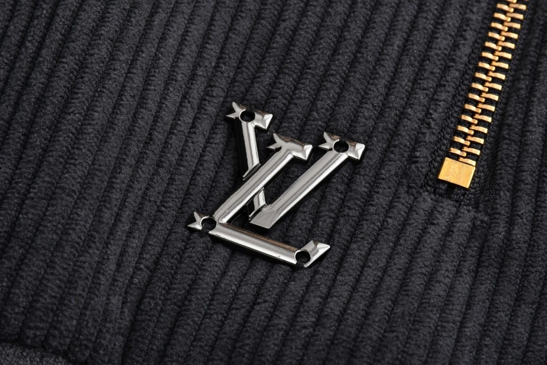 LOUIS VUITTON 路易威登 PARK SEO BO 灯芯绒拉链立领夹克 外套 长袖 黑色 1AFYED