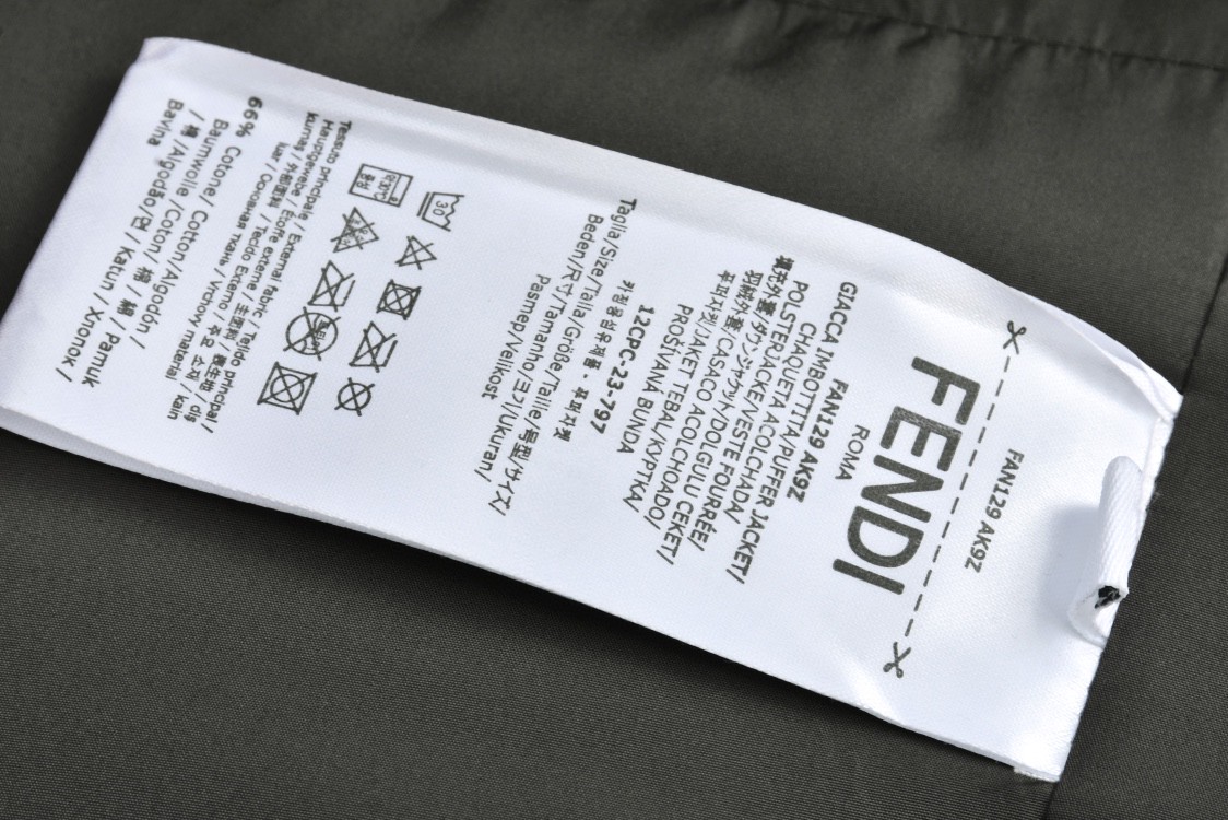 FENDI 芬迪 满印提花拉链连帽羽绒服 外套 长袖 保暖 棕色 FAN129AK9ZF0TU7