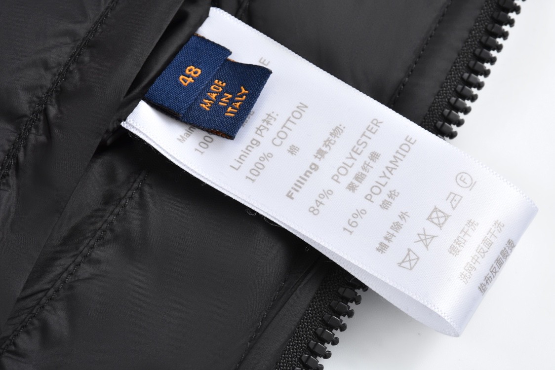 LOUIS VUITTON 路易威登 老花刺绣拉链连帽棉服 外套 夹克 长袖 黑色 1AFA70