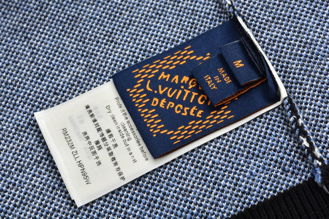 LOUIS VUITTON 路易威登 滑雪系列青花瓷毛衣 针织衫 外套 长袖 黑色 1AGJUD