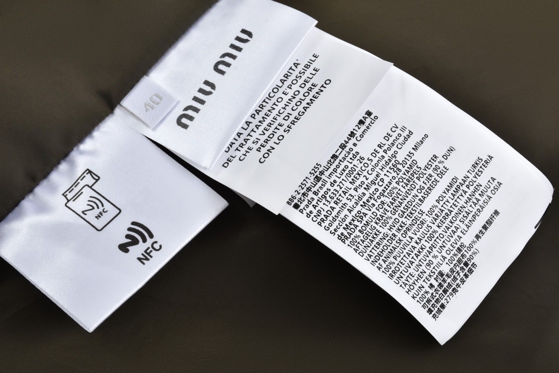 MIU MIU 缪缪 刺绣徽标logo可拆卸毛领拉链羽绒服 夹克 外套 褐色 ML9851-3O0-F0091-S-232