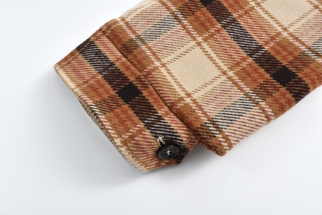 CELINE 赛琳 格子字母logo印花羊毛连帽衬衫棉服 外套 长袖 2W68A089L-19OG