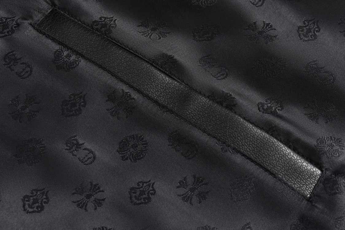 Chrome Hearts 克罗心 火焰藤蔓绣花皮衣 夹克 外套 长袖 黑色 CH-0000136