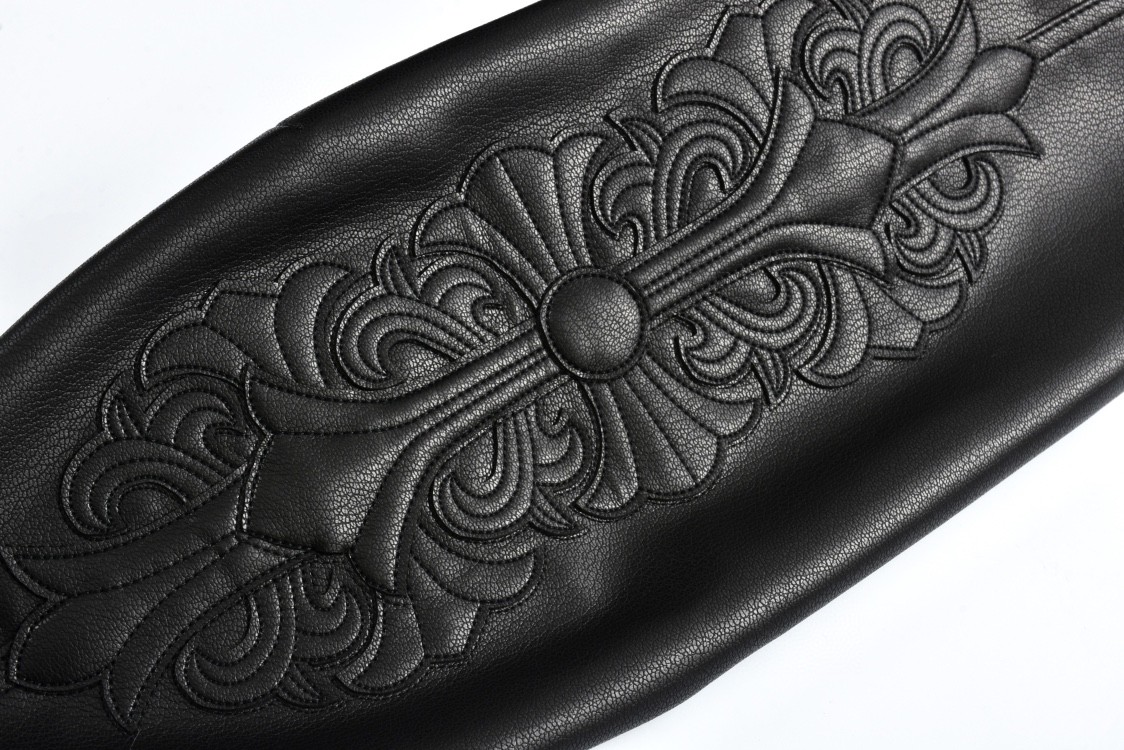 Chrome Hearts 克罗心 火焰藤蔓绣花皮衣 夹克 外套 长袖 黑色 CH-0000136