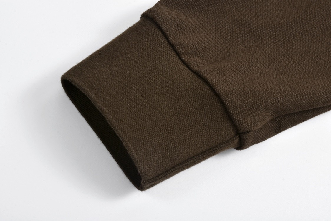 MIU MIU 缪缪 刺绣字母logo假两件Polo衫 长袖 棕色 MJL069-15WH-F0324-S-OOO