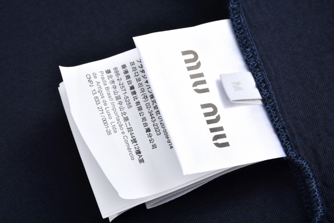 MIU MIU 缪缪 皮标字母logo拉链太空棉夹克 外套 长袖 海军蓝