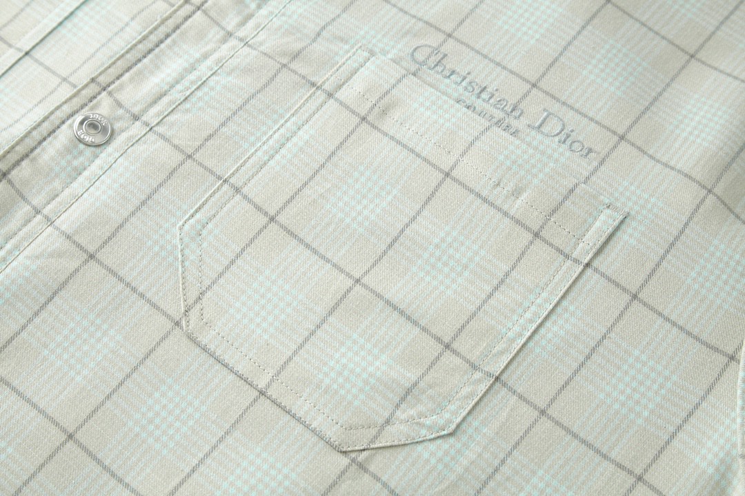 DIOR 迪奥 双面两穿字母logo刺绣牛仔衬衫 外套 长袖 蓝色 343D583AY539-C581