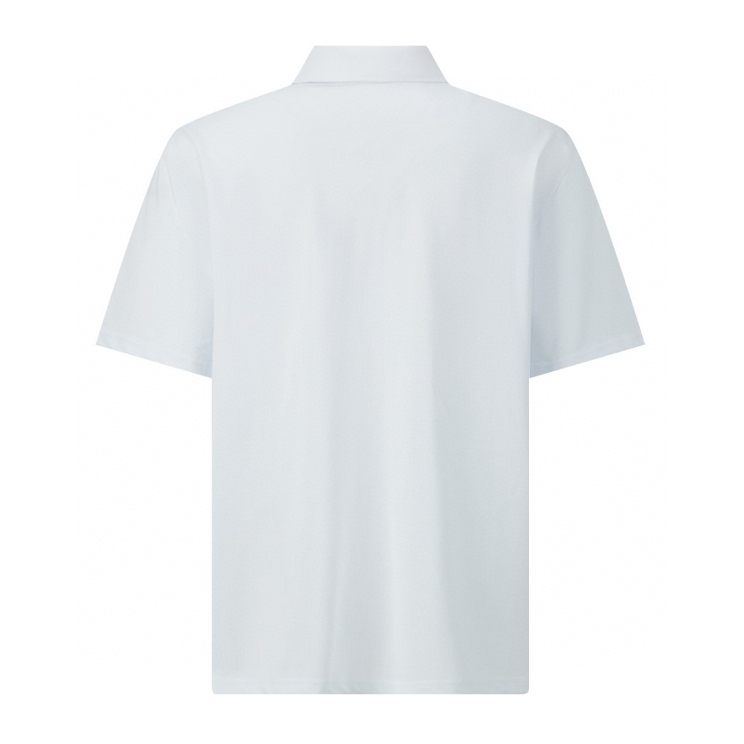 PRADA 普拉达 纯色徽标logo半拉链Polo衫 短袖 T恤 黑色 白色 UJN903-1YR4-F0002-S-OOO