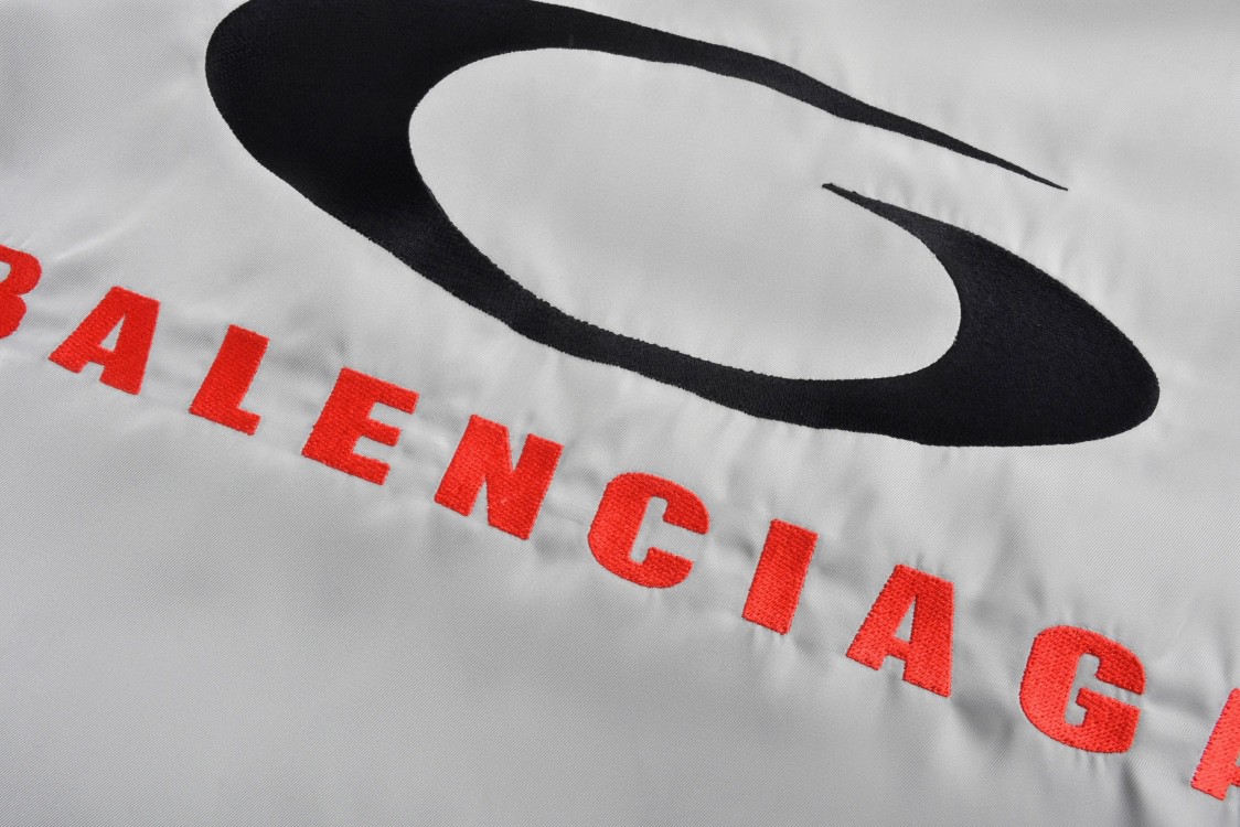 Balenciaga 巴黎世家 双面两穿刺绣字母logo拉链立领棉服 外套 长袖 秋冬 黑色 808811TRO181000