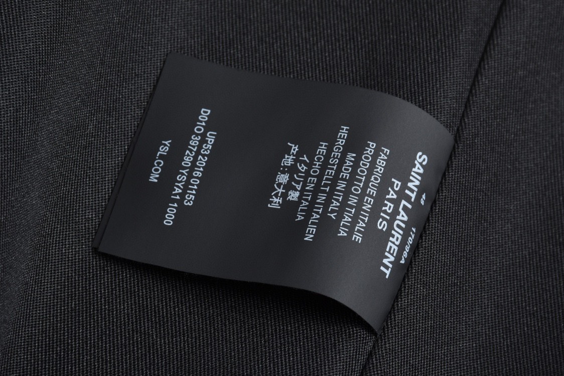 SAINT LAURENT 圣罗兰 经典元年羊毛拼皮棒球服 夹克 外套 秋冬款 灰色