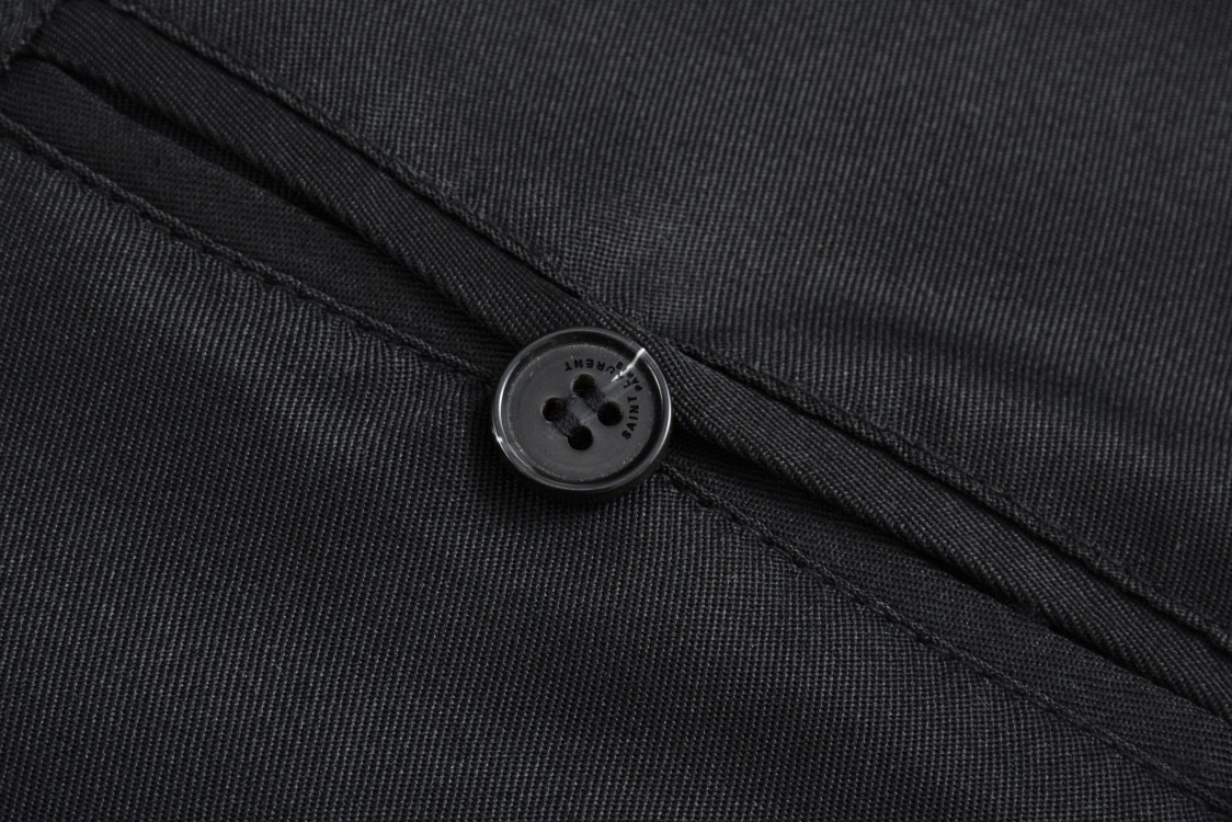 SAINT LAURENT 圣罗兰 经典元年羊毛拼皮棒球服 夹克 外套 秋冬款 灰色