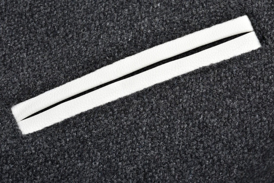 SAINT LAURENT 圣罗兰 经典元年羊毛拼皮棒球服 夹克 外套 秋冬款 灰色