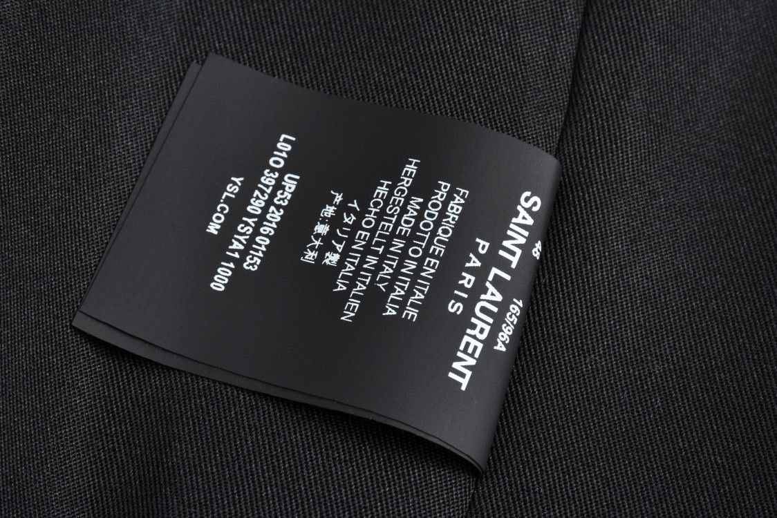 SAINT LAURENT 圣罗兰 经典元年羊毛拼皮棒球服 夹克 外套 秋冬款 蓝色 354718Y180W4011