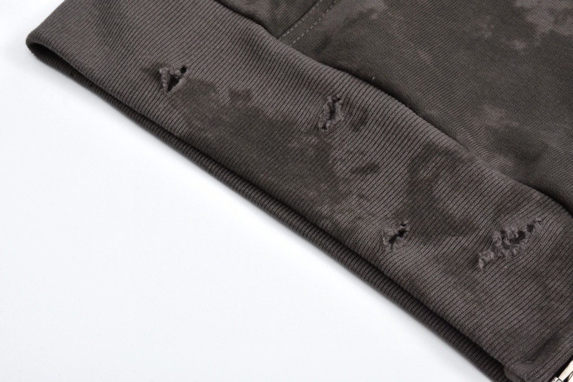 Balenciaga 巴黎世家 做旧遮挡刺绣字母logo拉链连帽卫衣 外套 长袖 720424TNVK51227