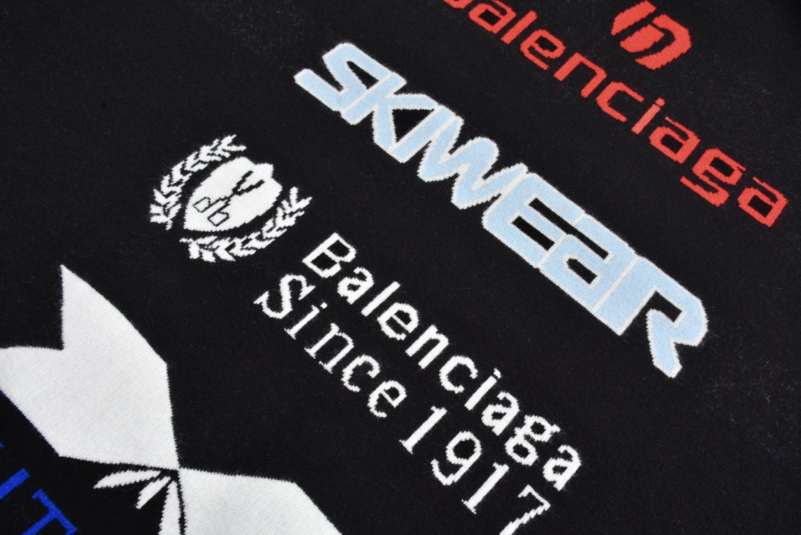 Balenciaga 巴黎世家 字母logo印花高领毛衣 长袖 秋冬 黑色 799917T16962771