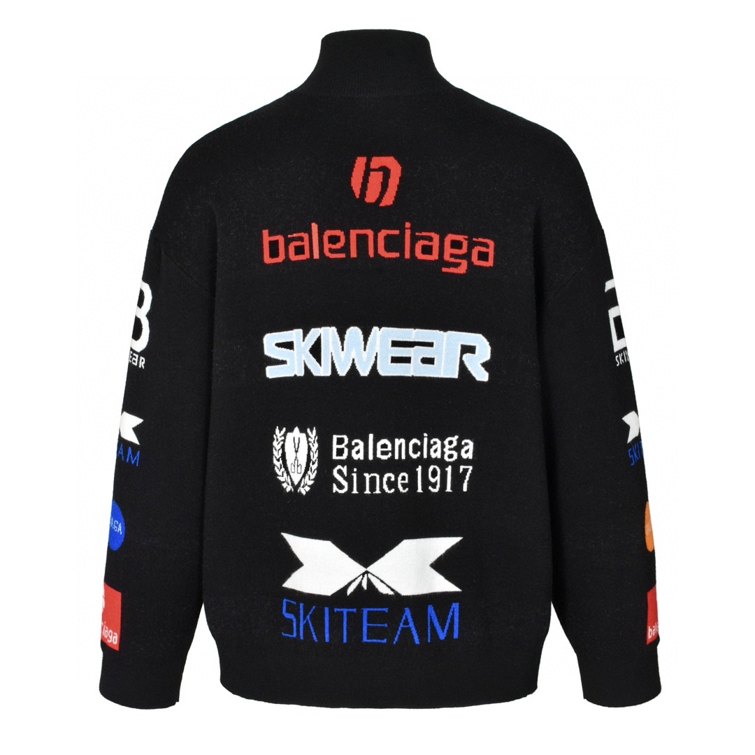 Balenciaga 巴黎世家 字母logo印花高领毛衣 长袖 秋冬 黑色 799917T16962771