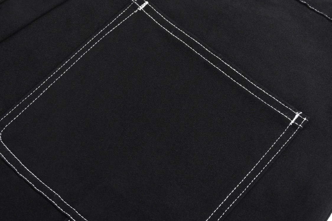 PRADA 普拉达 纯色三角标明线工装牛仔裤 长裤 裤子 黑色 SPH291-108I-F0002