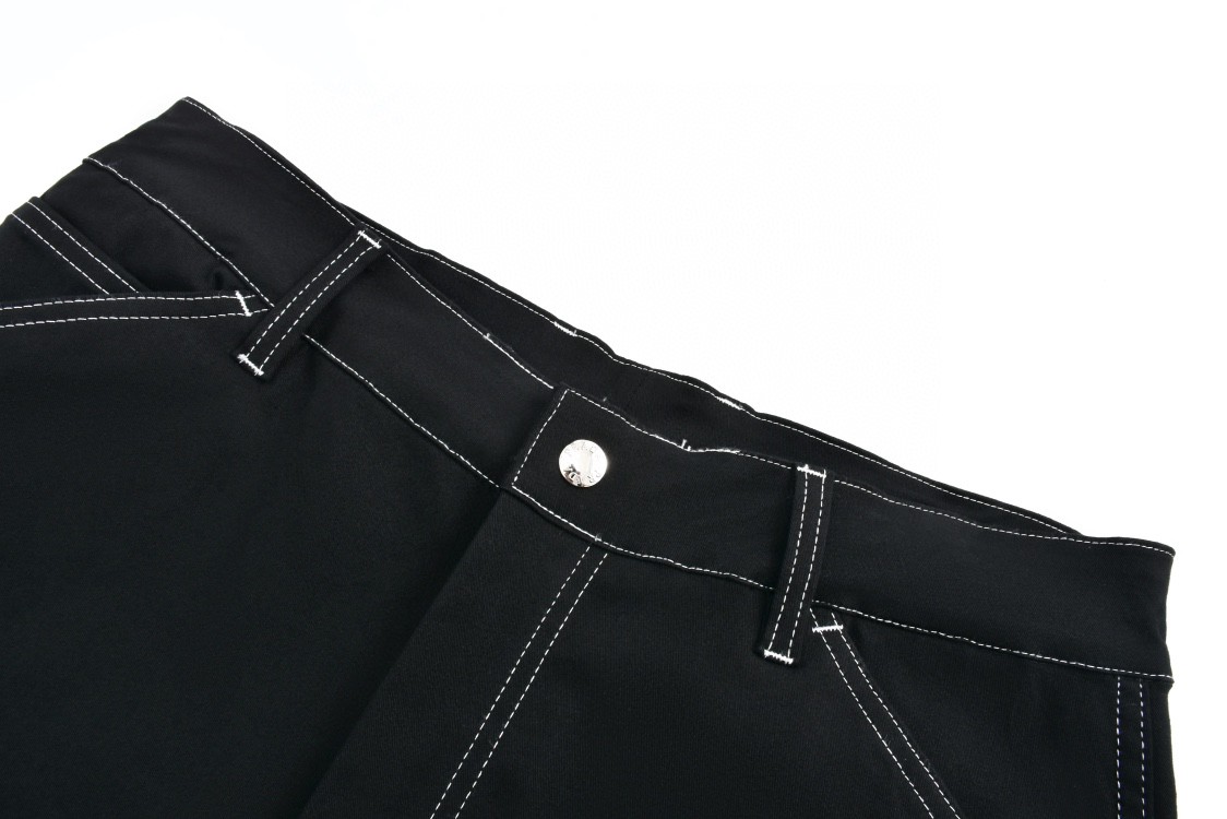 PRADA 普拉达 纯色三角标明线工装牛仔裤 长裤 裤子 黑色 SPH291-108I-F0002