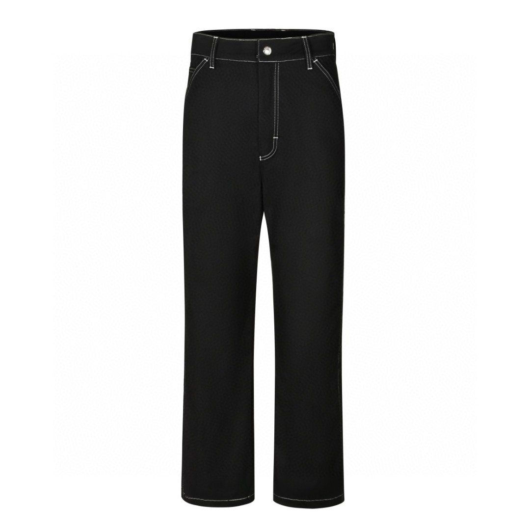 PRADA 普拉达 纯色三角标明线工装牛仔裤 长裤 裤子 黑色 SPH291-108I-F0002