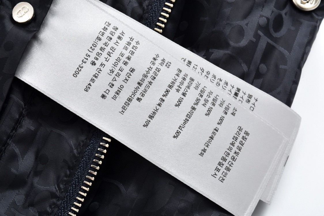 DIOR 迪奥 字母满印暗纹拉链羽绒服 外套 长袖 黑色 193C408A4462-C989