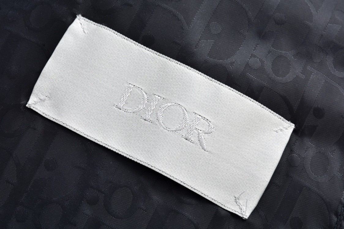 DIOR 迪奥 字母满印暗纹拉链羽绒服 外套 长袖 黑色 193C408A4462-C989