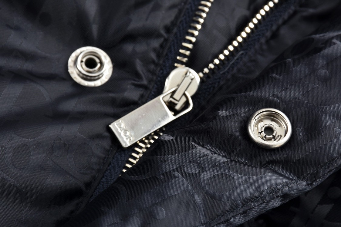 DIOR 迪奥 字母满印暗纹拉链羽绒服 外套 长袖 黑色 193C408A4462-C989