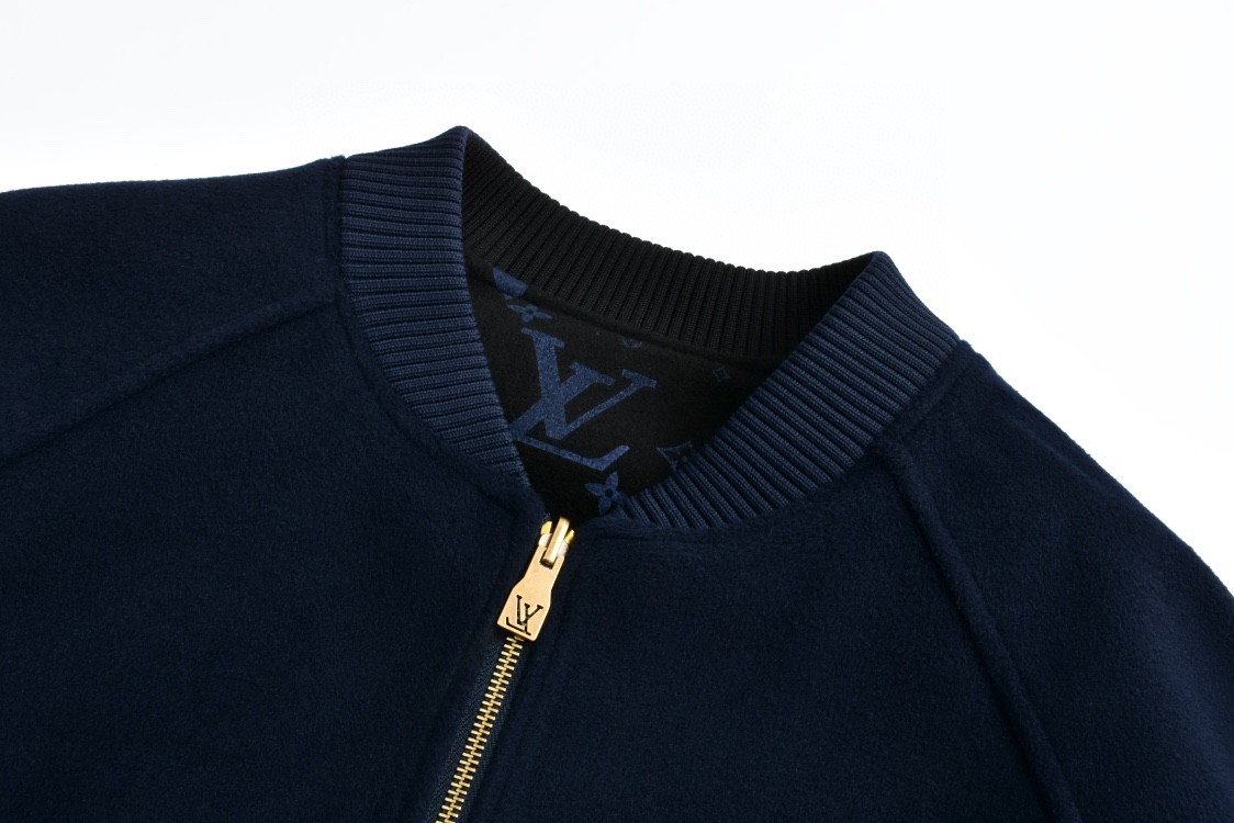 LOUIS VUITTON 路易威登 双面两穿羊毛毛呢拉链夹克 外套 长袖 蓝色 1AFVVS