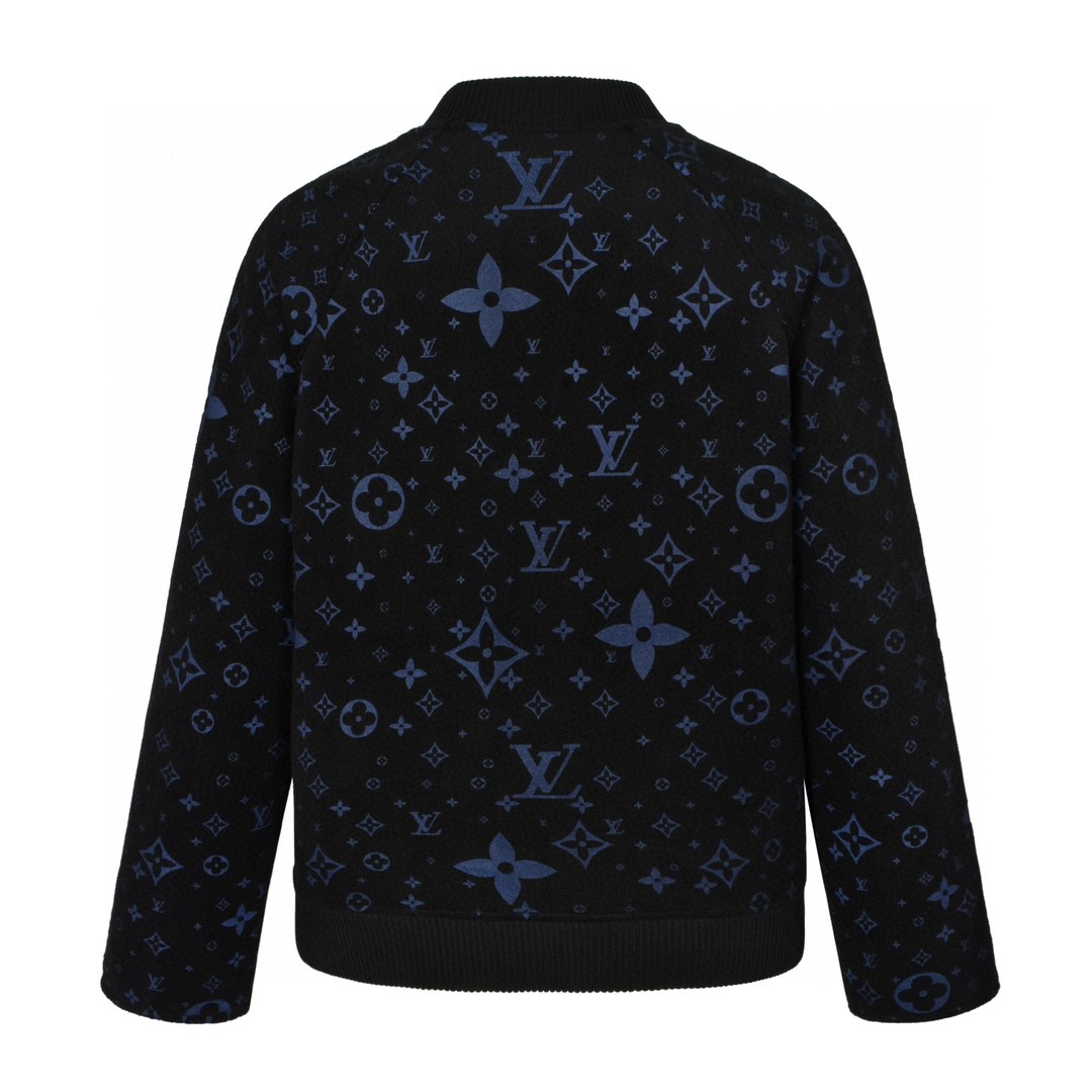 LOUIS VUITTON 路易威登 双面两穿羊毛毛呢拉链夹克 外套 长袖 蓝色 1AFVVS