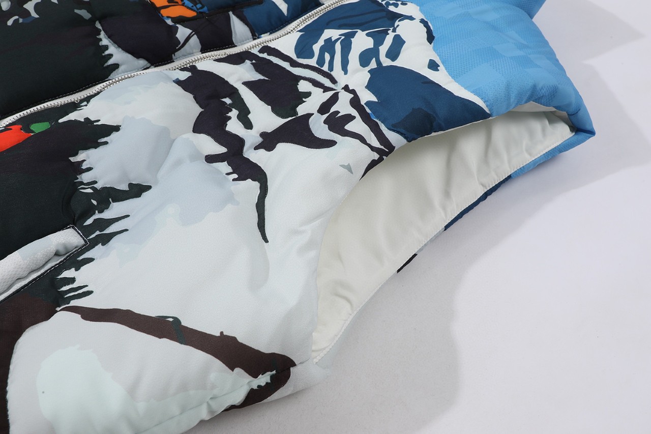 LOUIS VUITTON 路易威登 SKI滑雪系列 印花图案拉链立领背心棉服 马甲 夹克 外套 蓝色 1AGJR3