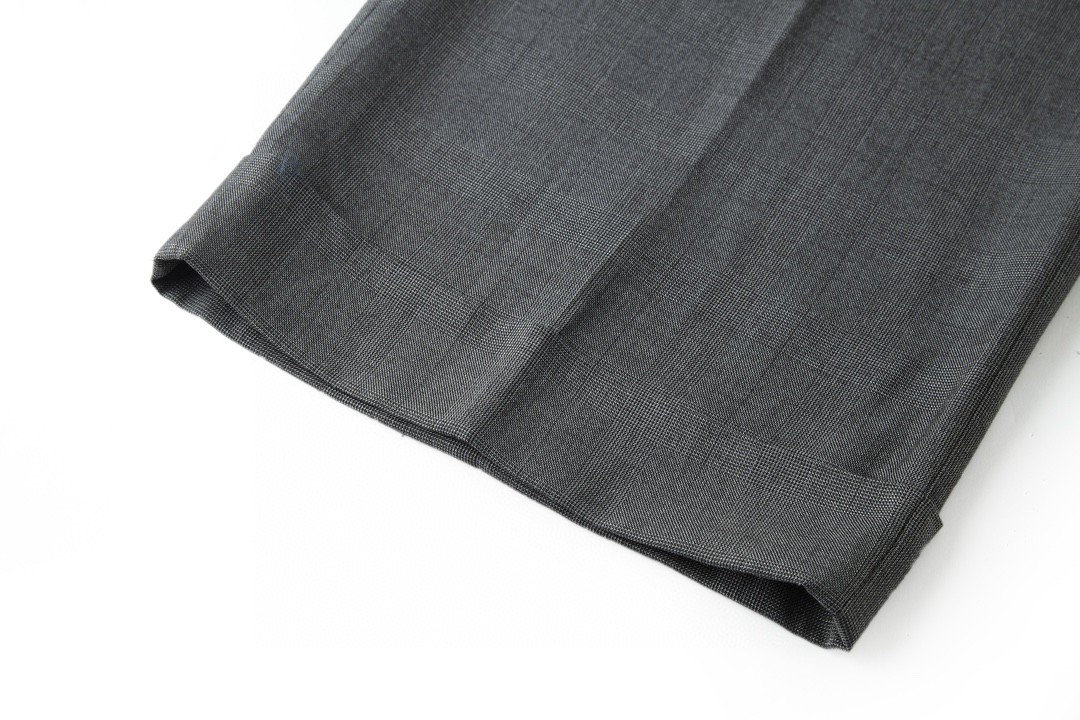 MIU MIU 格纹字母logo徽标羊毛休闲裤 阔腿裤 长裤 裤子 灰色 MP1702-15PO-F0480