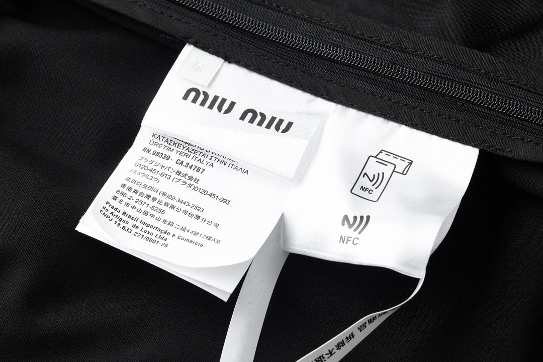 MIU MIU 纯色字母logo徽标羊毛松紧腰休闲裤 长裤 裤子 黑色 MP1702-1R1-F0002-S-232