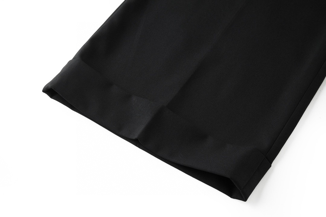 MIU MIU 纯色字母logo徽标羊毛松紧腰休闲裤 长裤 裤子 黑色 MP1702-1R1-F0002-S-232