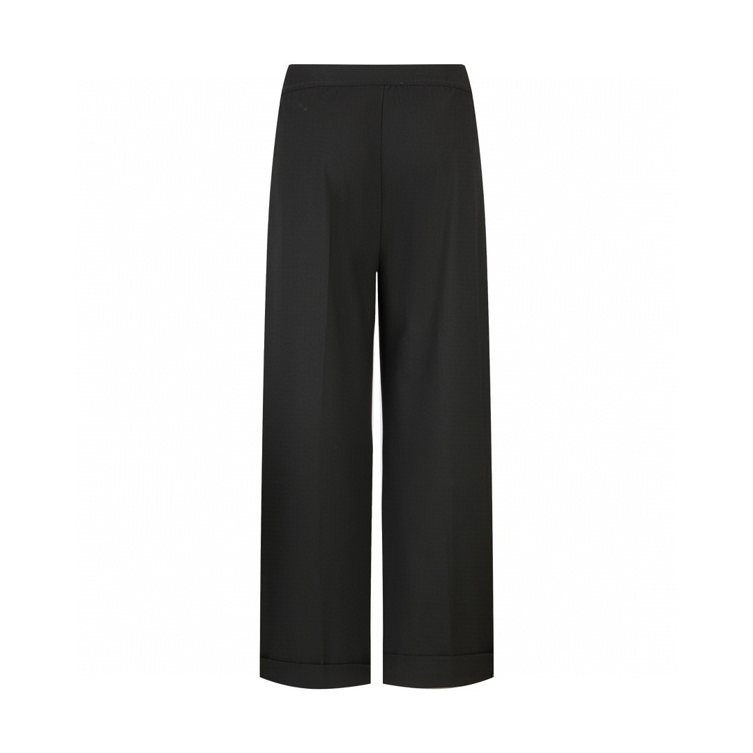 MIU MIU 纯色字母logo徽标羊毛松紧腰休闲裤 长裤 裤子 黑色 MP1702-1R1-F0002-S-232