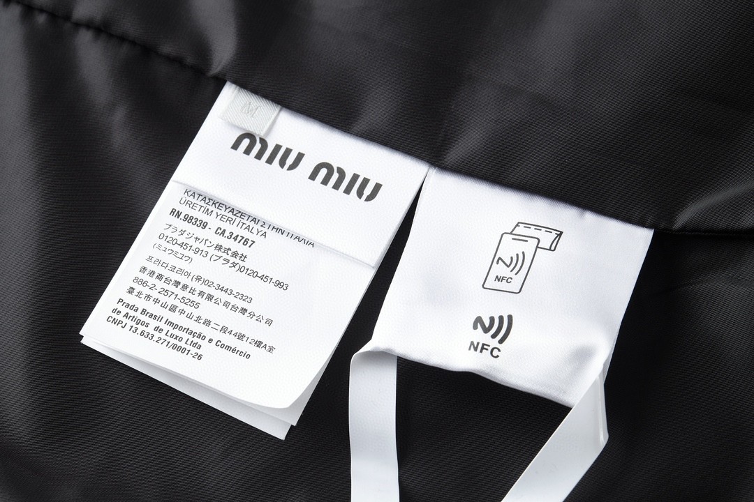 MIU MIU 缪缪 条纹字母logo徽标拉链夹克 外套 长袖 蓝色 ML1041-15MQ-F0008-S-OOO