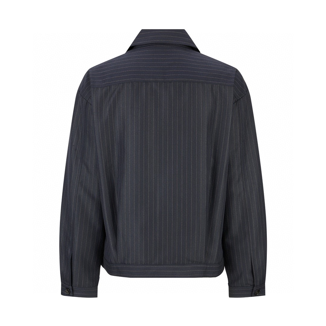 MIU MIU 缪缪 条纹字母logo徽标拉链夹克 外套 长袖 蓝色 ML1041-15MQ-F0008-S-OOO