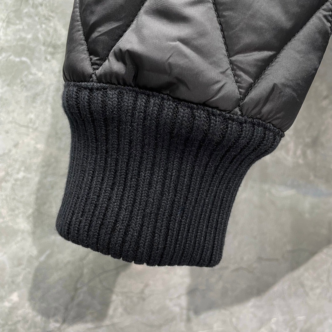 THOM BROWNE 白色四条杠拉链翻领棉服 外套 夹克 长袖 灰色 黑色