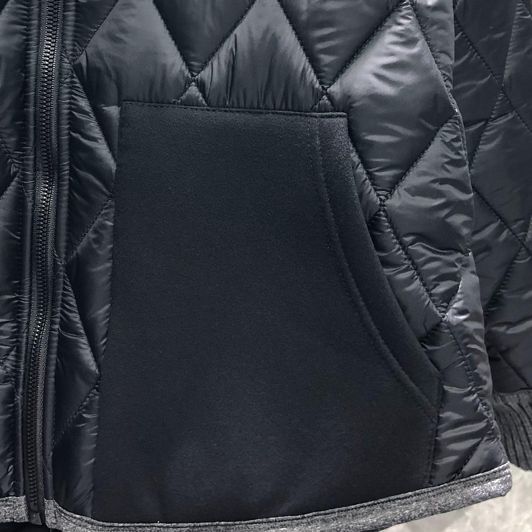 THOM BROWNE 背后织带拼接拉链连帽卫衣 棉服 外套 夹克 长袖 灰色 黑色