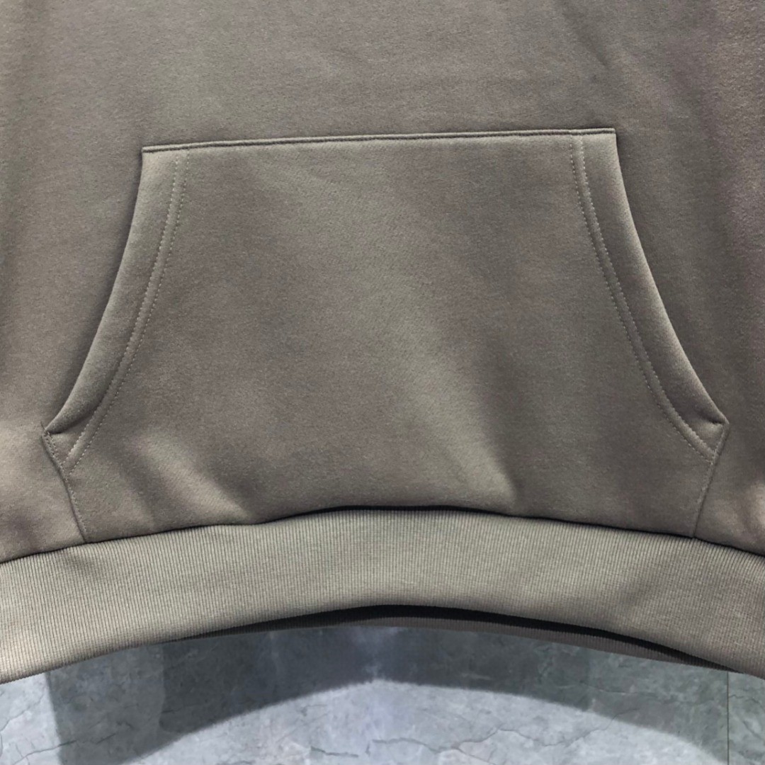 THOM BROWNE 针织条纹拼接连帽加绒卫衣 外套 长袖 黑色 卡其色