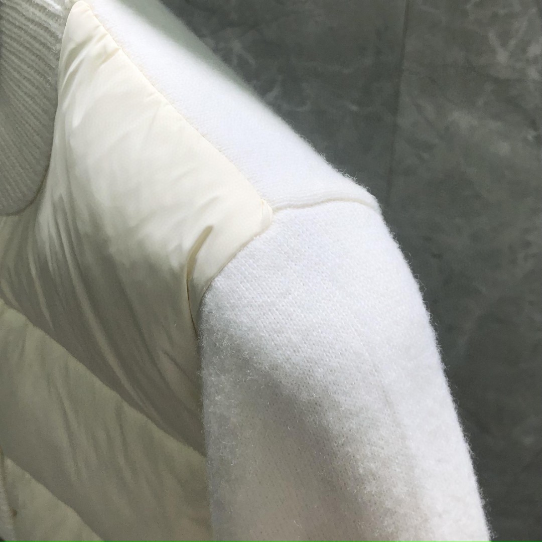 THOM BROWNE 羊毛针织拼接羽绒外套 夹克 长袖 女款 白色 卡其色