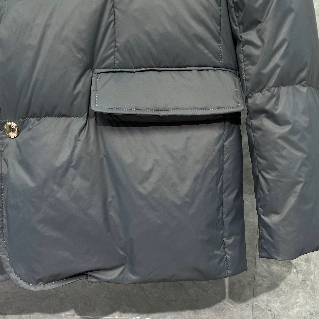 THOM BROWNE 白色四条杠西装羽绒服 外套 夹克 长袖 藏青色 灰色 黑色 MJD060X-05411-035