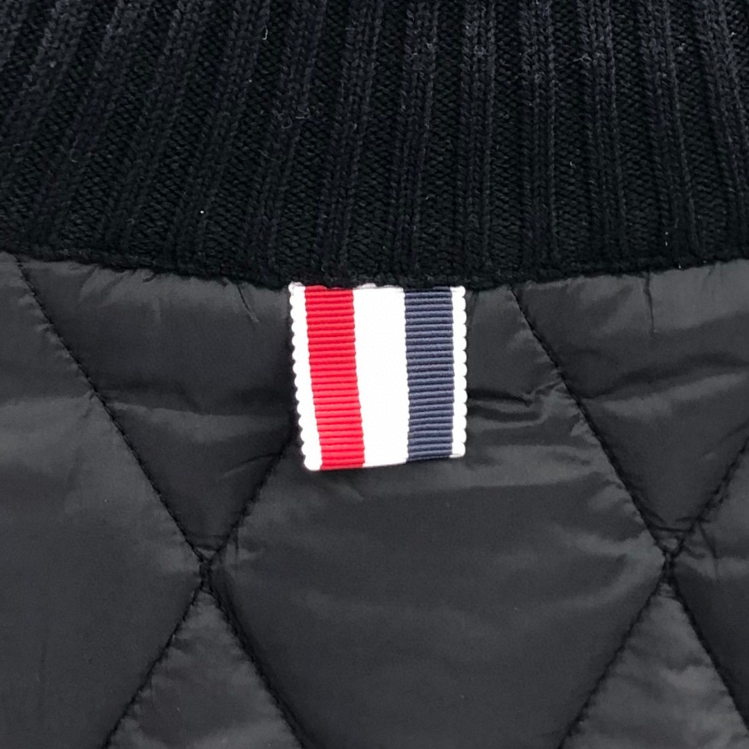 THOM BROWNE 白色四条杠高领菱格纹棉服 外套 长袖 保暖 灰色 黑色