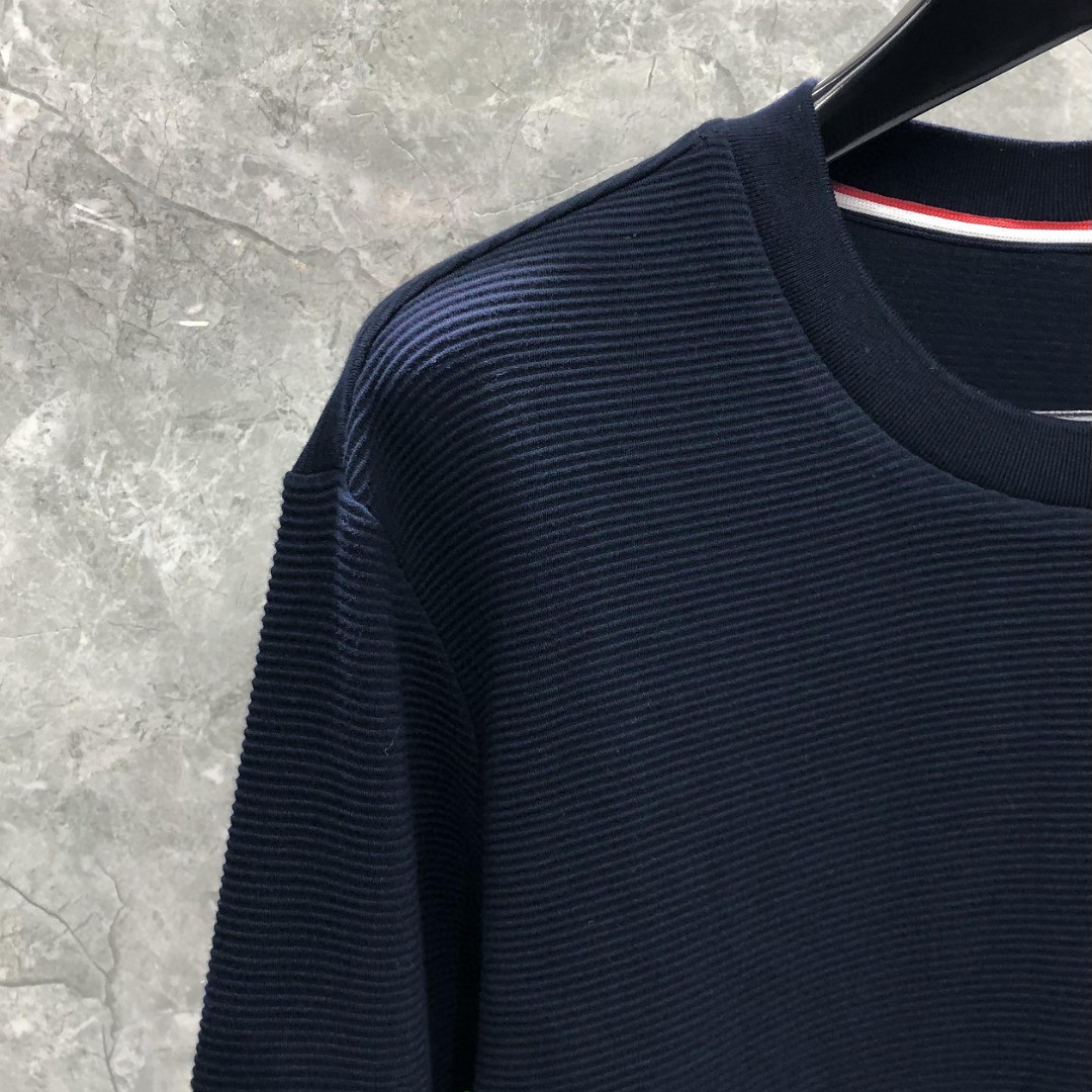 THOM BROWNE 白色四条杠圆领卫衣 套头 长袖 灰色 藏青色 MJT330A-08138-055