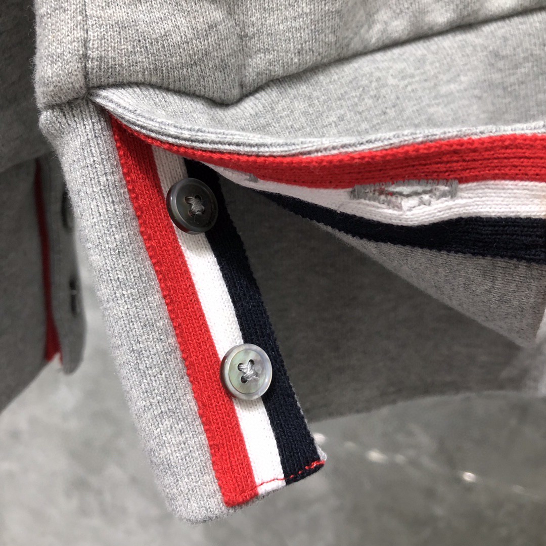 THOM BROWNE 后背织带圆领卫衣 套头 长袖 灰色 宝蓝色 黑色 MJT085A-03377-055