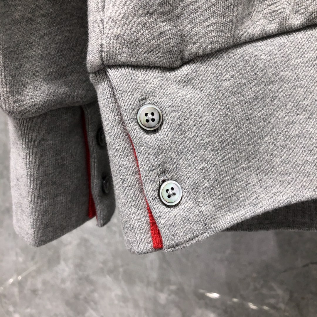 THOM BROWNE 后背织带圆领卫衣 套头 长袖 灰色 宝蓝色 黑色 MJT085A-03377-055