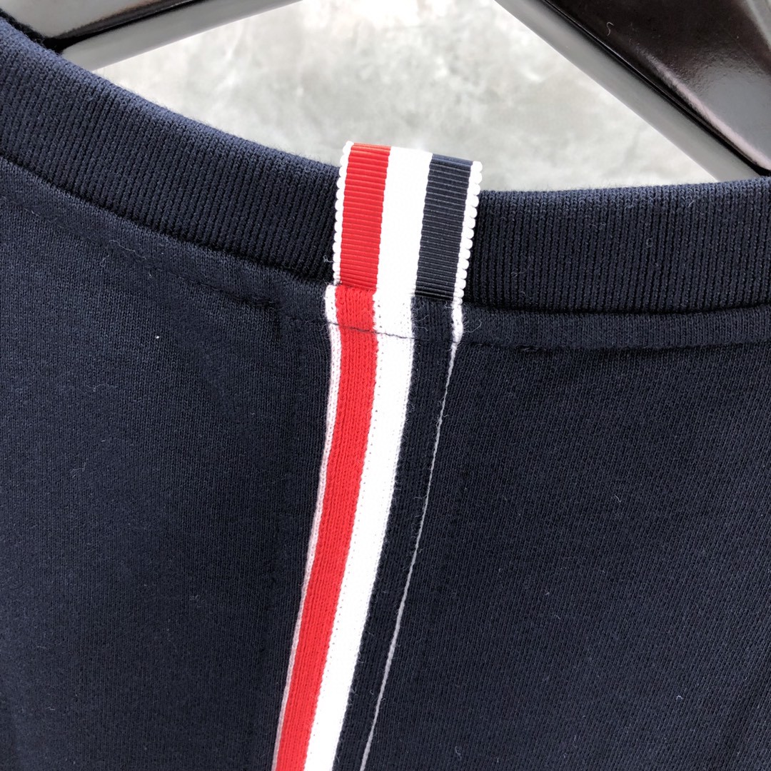 THOM BROWNE 后背织带圆领卫衣 套头 长袖 灰色 宝蓝色 黑色 MJT085A-03377-055